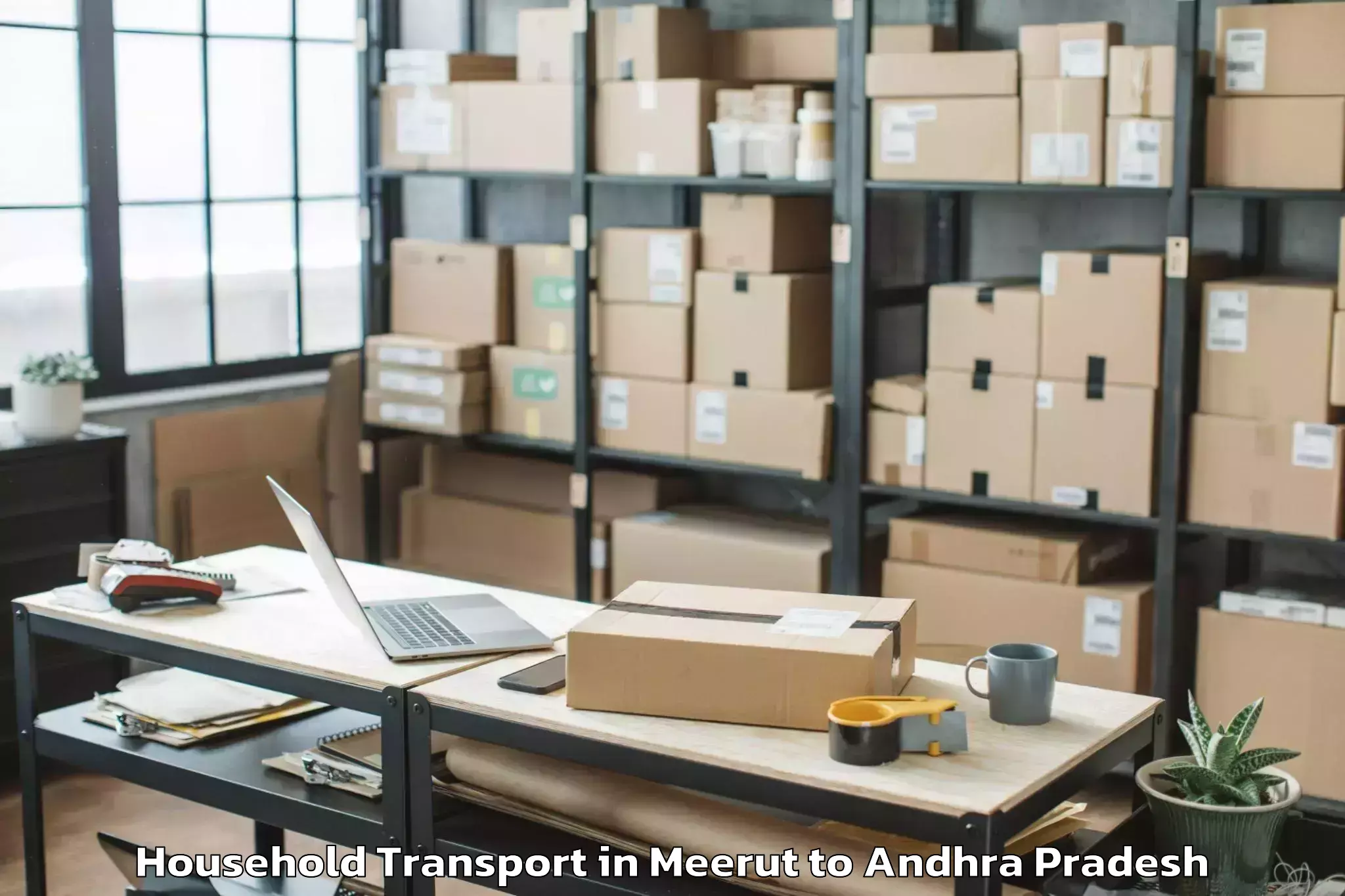 Book Meerut to Tsunduru Household Transport Online